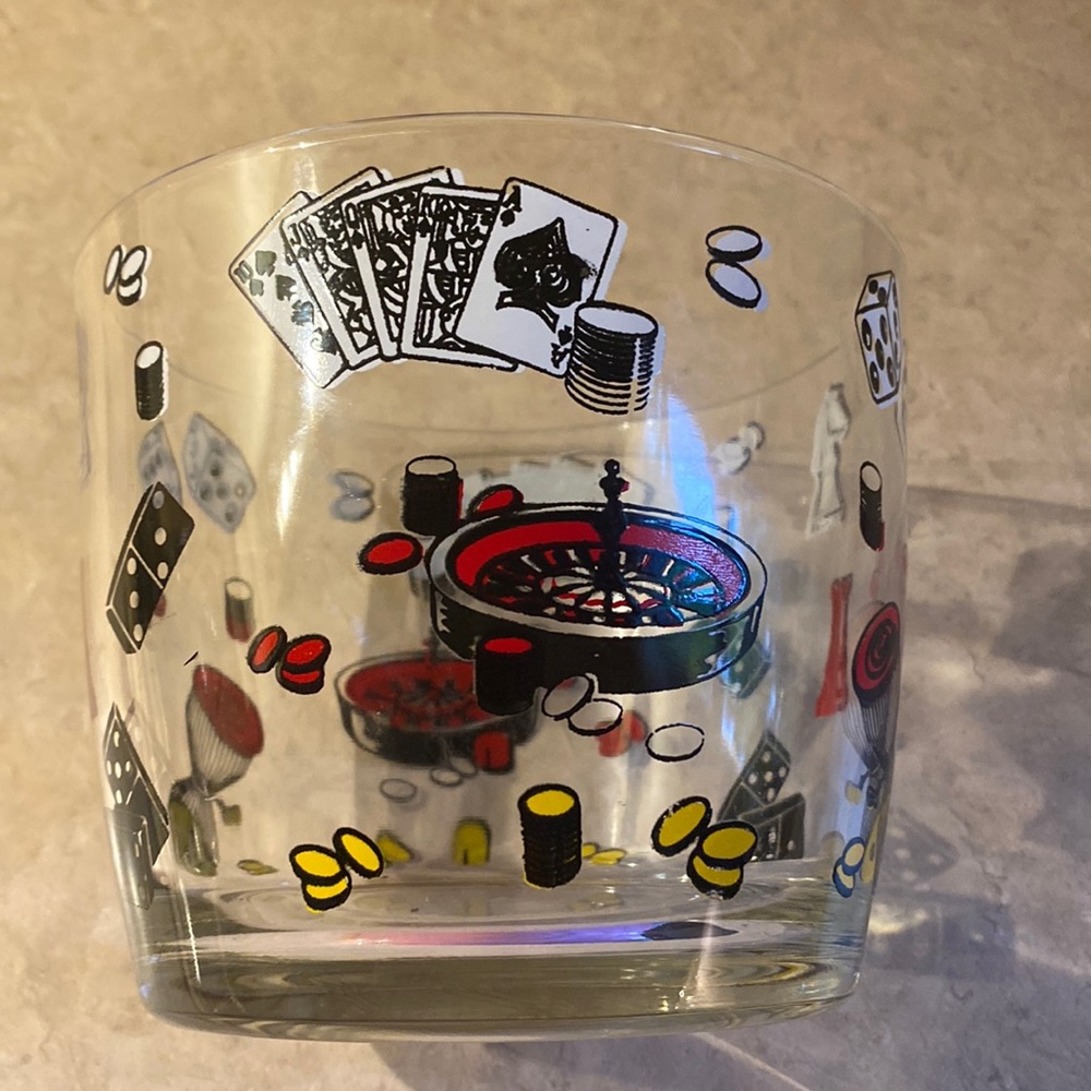 Hazel Atlas mid century modern games ice bucket.